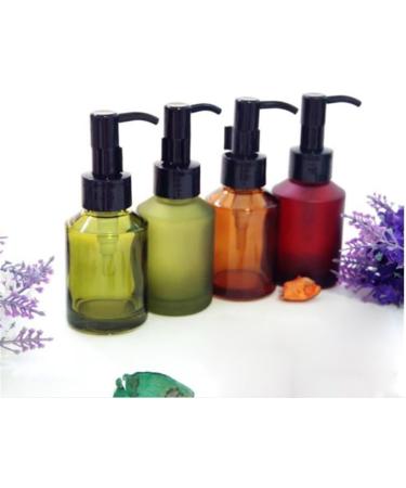 MZUU 1PCS 60ML/2OZ Empty Refillable Amber Frosted Glass Bottles with Pump Vial Cosmetic Cream Lotion Dispenser Jars Storage Container for Essential Oil Emulsion Essence Portable Travel Bottle - Buy Online on SooperMarket.com