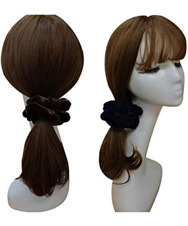 Mytoptrendz Classic Luxury Black Velvet Scrunchie - Perfect Ponytail Holder for Stylish Hair Accessories - Buy Online on SooperMarket.com