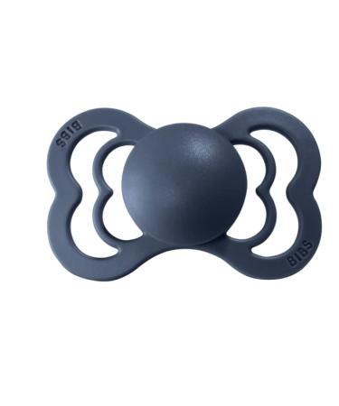 BIBS Supreme Collection BPA-Free Baby Pacifiers - Set of 2 Steel Blue Soothers | Made in Denmark | Size 0-6 Months - Buy Online on SooperMarket.com