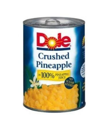 Dole, Pineapple, Crushed in 100% Pineapple Juice, No Sugar Addaed, 20 Ounce Can (Pack of 4)