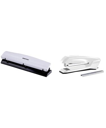 Bostitch Office 3 Hole Punch (KT-HP12-WHITE) + Bostitch Ascend 3 in 1 Stapler (B210-WHT)