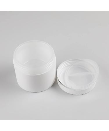 Zeoabsy 4-Pack 30ml Matte White Double-Walled Plastic Cream Canisters | Screw Cap with Silver Edge | Ideal for Gels Creams Ointments & Snacks - International Shipping Available - Buy Online on SooperMarket.com