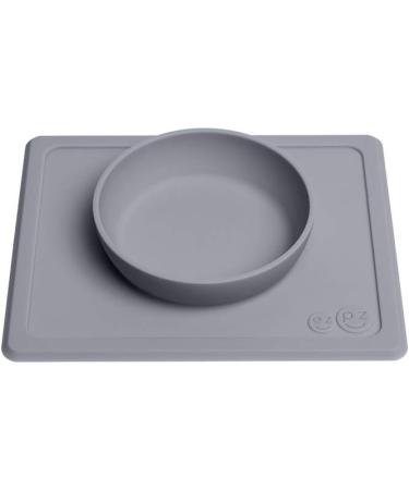 ezpz Mini Bowl (Gray) - Silicone Suction Bowl with Placemat for Infants + Toddlers | Reusable Travel Bag Included - Buy Online on SooperMarket.com