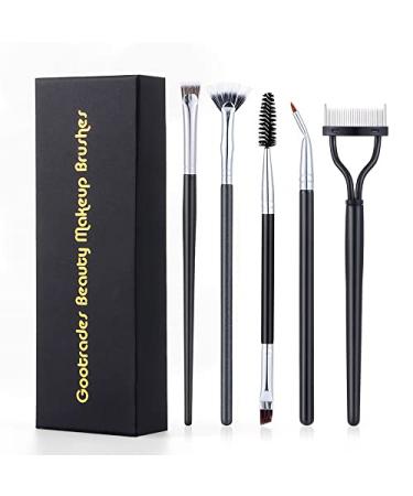 Eyelash Brush Separator Mascara Fan Tools Eyelash Comb Lash Wand Brush Fan for eye Brow Application Prevent Clumping Easy-to-Use Cosmetic Brushes Tool-1 5PCS Black Eyelash Brush Toos-1