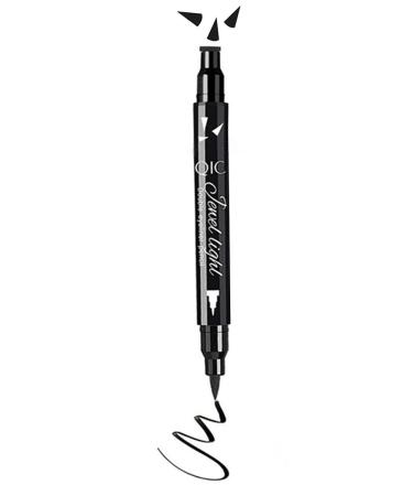 Go Ho Black Liquid Eyeliner Stamp Eyeliner Stamp Wingliner Winged Eyeliner Stamps for Cat Eyes Double-Side Seal Waterproof Eyeliner Pen Long-lasting Smudge-proof Tattoo Tools Eye Liner Makeup Tools 1 PC Black Winger Stam...