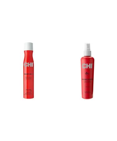 CHI Helmet Head Extra Firm Hairspray 10 oz & Volume Booster Liquid Bodifying Glaze 8 FL Oz 10 Ounce (Pack of 1) Hairspray + Bodifying Glaze 8 FL Oz
