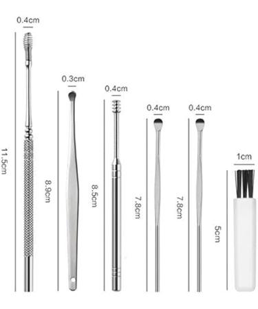Medical Grade Stainless Steel Ear Wax Removal Kit with Spring Ear Wax Cleaner Tool Set in Black - Includes Storage Box - Clinically Innovative Spiral Ear Wax Remover - Buy Online on SooperMarket.com