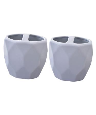 Zerodeko 2 STK toothbrush container for the worktop toothbrush stand cup toothpaste holder for the bathroom cup for eyebrow pencils desk exhibition stand grayx2st 10*11cmx2pcs