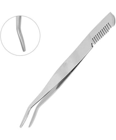 minkissy Eyelashes Tweezer Lash Cluster Stainless Steel Eyebrow Tweezer Eyelash Tweezer Eyelashes Extension Clip Makeup Tweezer Eyebrow Clip Cosmetic medium Silver - Buy Online on SooperMarket.com