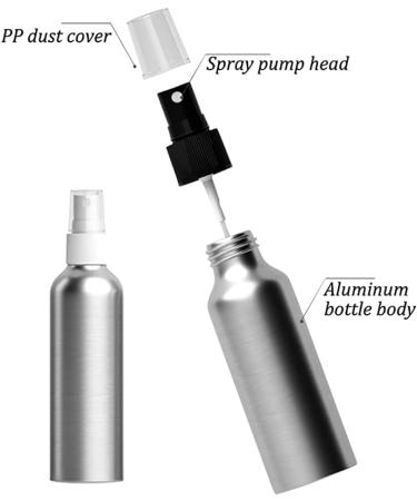 Herbest Aluminum 100ml Mini Fine Fog Spray Bottles - Refillable Empty Bottles for Perfume Cosmetics & Essential Oils - Buy Online on SooperMarket.com