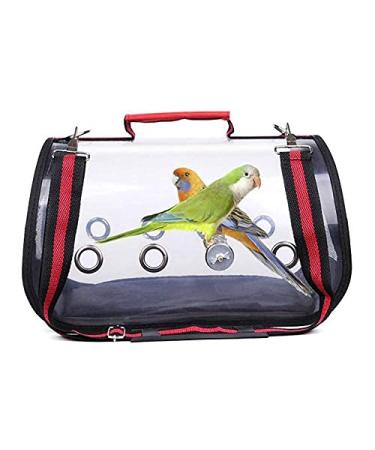 Kitabetty Bird Carrier Bag Lightweight Bird Carrier Parrot Carrier Parrot Travel Bag Breathable Bird Outgoing Bag Bird Travel Cage Transparent Parrot Handbag with Bird Stand Stick 32 17 18cm