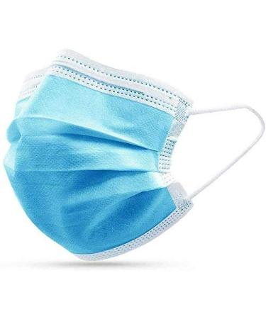 Zuvo 50pk Disposable 3-Layer Face Masks | High Filterability | Blue Color - Buy Online on SooperMarket.com