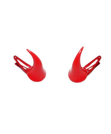 Red Devil Horns Hair Clips for Women Halloween Cosplay Hair Accessories for Girls Halloween Hair Barrettes for Thin Thick Hair Snap Clip 2pcs
