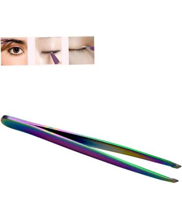 1PC Rainbow Color Slant Tweezer Professional Stainless Steel Slant Tip Tweezer Best Precision Eyebrow Tweezer Hair Removal Tweezer Cosmetic Beauty Tool For Men & Women tweezers - Buy Online on SooperMarket.com