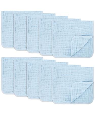 Comfy Cubs Muslin Spitting towels 6 set large 100% cotton hand washcloth 6 layers extra absorbent and soft (pointed 10-pack) Lace Pack of 10