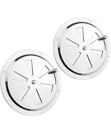 iSure Marine 4 inch Round Butterfly Air Vent Plate 2 Pack - 316 Stainless Steel for Boat Cabin Ventilation - Buy Online on SooperMarket.com
