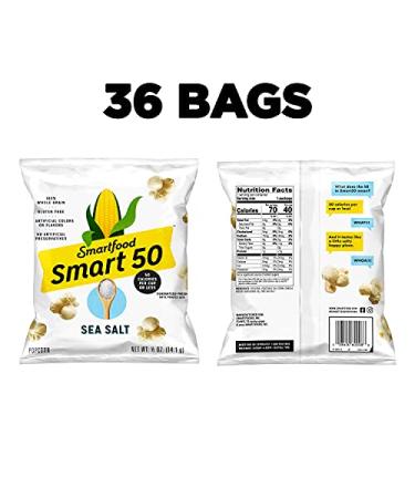 Smart50 Sea Salt Popcorn - 0.5oz Bags (36 Pack) | Healthy Snack Option - Buy Online on SooperMarket.com