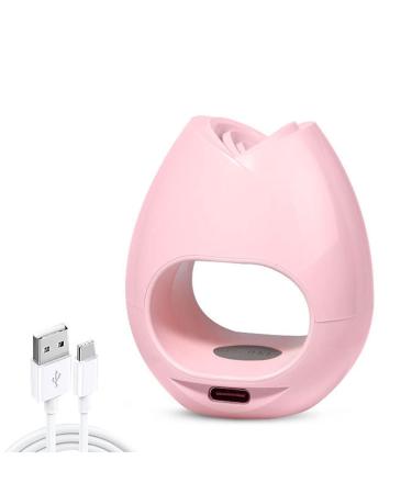 UV LED Nail Dryer Mini Pink USB Gel Nail Lamp 16W Portable Rose Shape Nail Curing Lamp for Gel Nails Polish Manicure Nail Art Tools Accessories(Button Model) Pink(button Model)