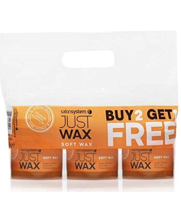 Salon System Just Wax Traditional High Performance Soft Wax for Sensitive Skin 450g 3 Pack