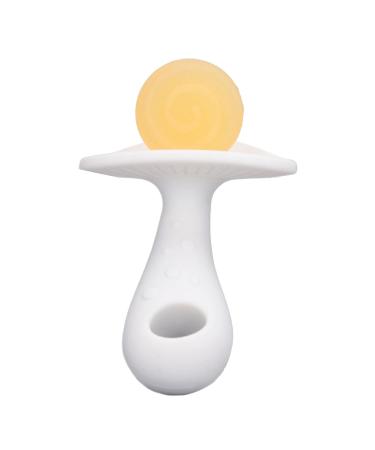 Newborn Teething Toy: Large Silicone Baby Teether Stick (Yellow/White) - Easy to Clean, Textured Handle - 6-12 Months - Buy Online on SooperMarket.com