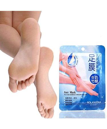 Foot Care Mask - Rolanjona | 5 Pairs | Bamboo Acid & Milk Membrane | Whitening & Moisturizing Peeling for Soft Feet - International Shipping Available - Buy Online on SooperMarket.com