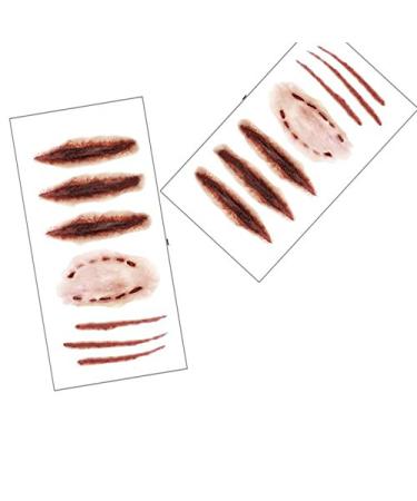 Halloween Zombie Scars Tattoos 10pcs Fake Scar Bloody Makeup Stickers for Costume Decoration - Buy Online on SooperMarket.com