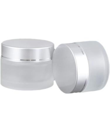 Buy 50ml Matte Glass Cream Cans - 4pc Set with Silver Lids | Ideal for Cosmetics Lotions Essential Oils & Travel | Empty Glass Containers - Buy Online on SooperMarket.com
