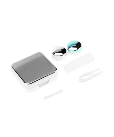 Akozone contact lens container contact lens container reflective coverage set cute beautiful holder eye care-to-soft travel set storage box for lentils container mirror set (R