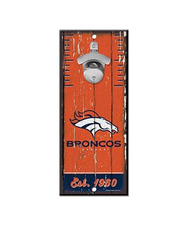 WinCraft NFL Denver Broncos Bottle Opener5x11 Wood Sign Bottle Opener, Team Colors, 5"x11"