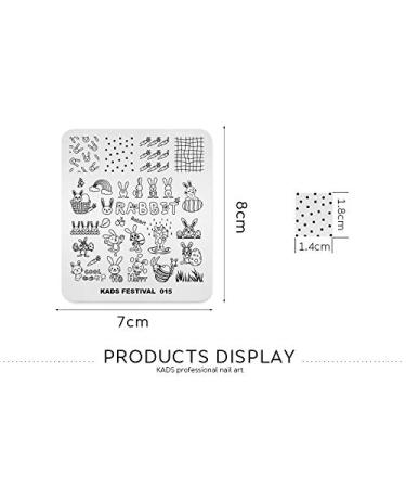 Nail Stamping Plate - Easter Theme Rabbit & Egg Design Templates for DIY Nail Art - FE015 - Buy Online on SooperMarket.com