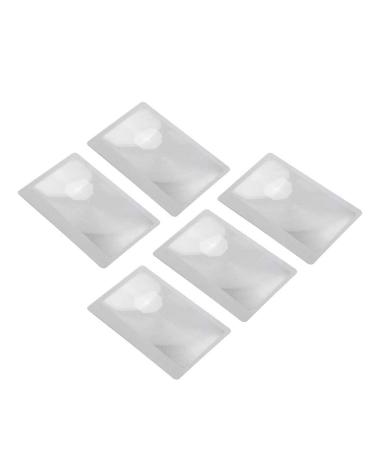 U-K Durable Processed 5pcs 3X Credit Card Shape Magnifiers Transparent Magnifier Fresnel Lens Excellent and