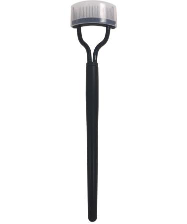 Trim Contour Lash Comb with Cover - Professional Eyelash Separator - Natural-Looking Defined Lashes - Metal Bristles - Curved Design - Non-Slip Handle - Black