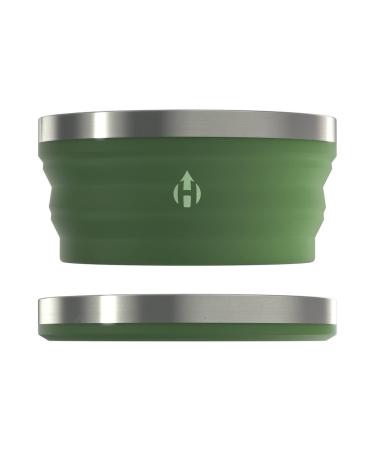 HYDAWAY Collapsible Bowl | Portable, Packable Dish for Camping, Hiking, Backpacking, Campervans, Travel, Kids and Pets | 1-Quart Capacity (Fern Green)