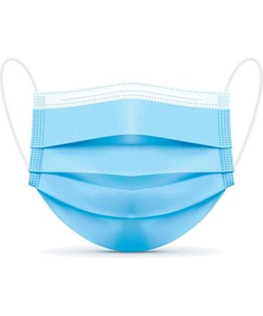 3PLY Choose 50Pcs | 500Pcs | 3000Pcs Disposable Face Masks 3 Ply Protective Safety Mask for Dust, Air Pollution with Elastic Earloop (Blue) (50)