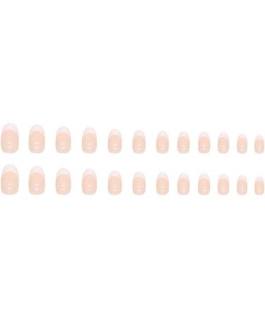 JUSTOTRY 24 Pcs Oval Short White French False Nails with Glue - Glossy Almond Stick on Nails for Women - Buy Online on SooperMarket.com