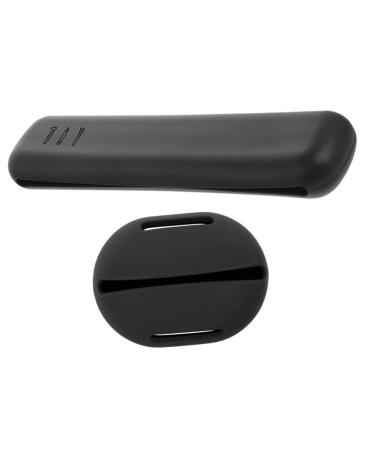 Mikinona 1set Powder Puff Storage Box Make up Travel Egg Rack Silica Gel Black 20X4.8CM