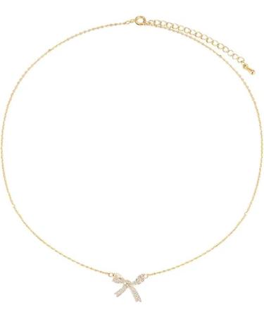 OralGos Delicate Butterfly Necklace with Rhinestone Bow - Stylish Gold Color Accessory for Women & Girls - International Shipping Available - Buy Online on SooperMarket.com