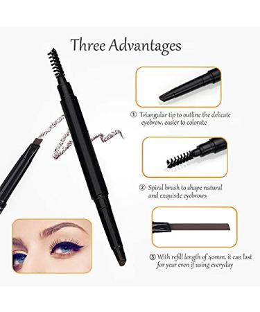 Holesto 8-Piece Eyebrow Tweezers Set - Precision Plucking Tools with Eyebrow Pencil Brush Scissors & Case - Perfect for Flawless Brows - Buy Online on SooperMarket.com