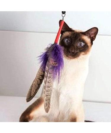 PurrSuit Feather Spinning Cat Toy LONG Safer Clip UK made 100cm Wand - Buy Online on SooperMarket.com