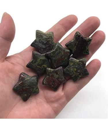 2 pc Natural Gemstone Crystal Dragon Blood Stone Engraving Five-Pointed Star Chakra Reiki Balancing - Buy Online on SooperMarket.com