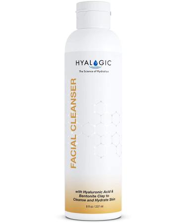 Hyalogic Bentonite Clay Facial Cleanser 8oz Premium Spa Face Wash With Hyaluronic Acid (HA) and Cleansing Clay for Deep Cleaning & Naturally Moisturizing Skin Care - 8 Ounce