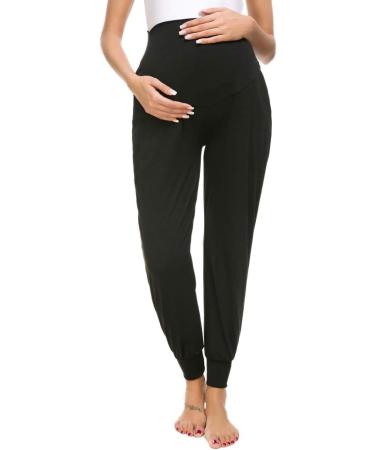 Love2Mi Maternity Casual Pants - Stretchy & Comfortable Lounge Jogging Trousers in Black - Buy Online on SooperMarket.com