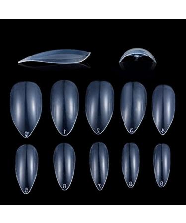 Yimart 500pcs Stiletto Clear False Nails - Oval Sharp Full Cover Nail Tips for Acrylic & Gel - Nail Art Decoration Salon - Buy Online on SooperMarket.com