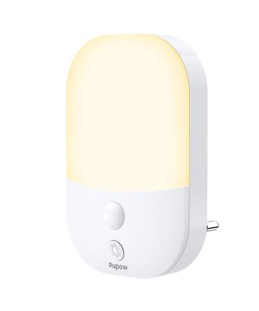 Night light socket LED with twilight sensor 5 brightness adjustable 3 modes (car/on/off) children for children's room bedroom kitchen hallway stairs garage 3000k warm white