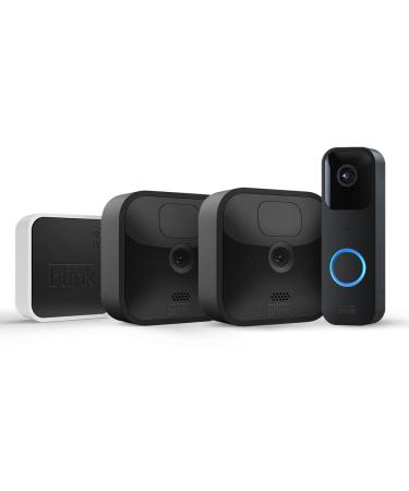 Blink Outdoor weather-resistant HD monitoring camera 2 camera + blink video Doorbell two-way audio HD video and motion recording |Works with Alexa System with 2 cameras + video Doorbell