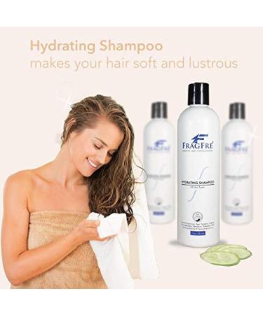 FRAGFRE Hydrating Sensitive Skin Shampoo 12 oz - Sulfate, Paraben, and Fragrance Free - Color Safe, Hypoallergenic Mild Cleanser - Gluten Free, Vegan, Cruelty Free - Natural Cucumber - 12 Fl Oz - Buy Online on SooperMarket.com