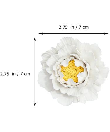 ORFOFE Wall Flower Sculpture 1Pc peony flower wall decoration home decoration Ceramic wall art Ceramic Flower Flower Wall White 7x7cm - Buy Online on SooperMarket.com