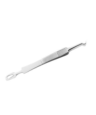BELLIFFY 3pcs Clip Pimple Blackhead Blemish Extractor Pimple Tweezers Remover Kit Stainless Steel Silver
