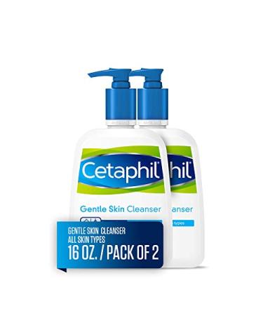 Face Wash by Cetaphil Hydrating Gentle Skin Cleanser for Dry to Normal Sensitive Skin 16 oz Pack of 2 Fragrance Free and Non Foaming