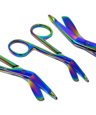 Medical and Nursing Multi Rainbow Color Bandage Scissors 3.5" (8.9cm), High Polish